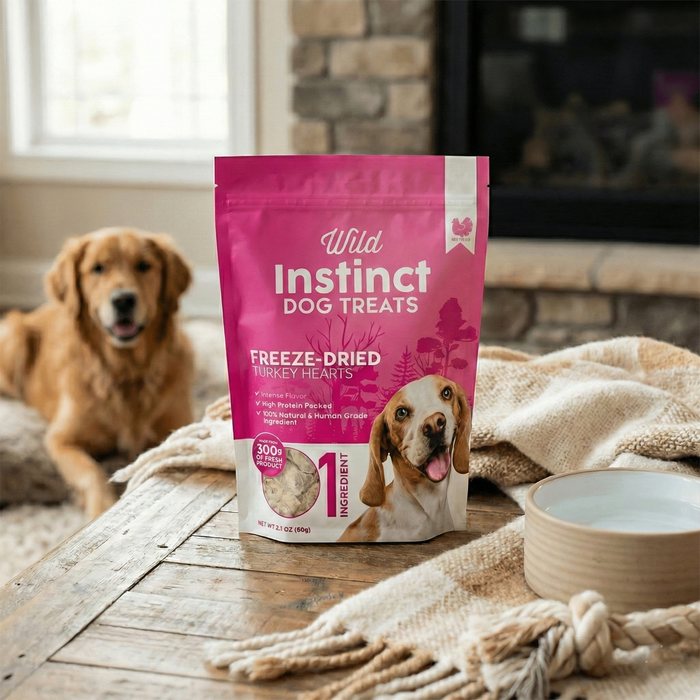 Wild instinct Pet Freeze-Dried Turkey Hearts for Dogs 2.1 oz
