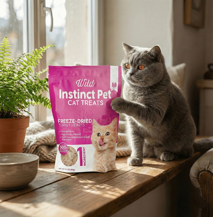 Wild Instinct Pet Freeze-Dried Turkey Hearts for Cats