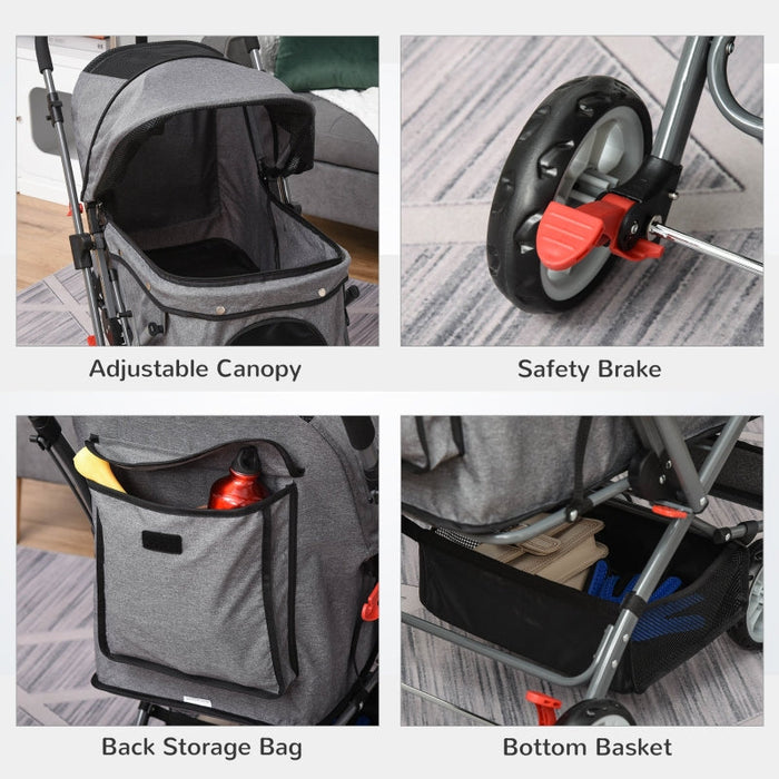 Furr Baby Gifts Pet Foldable Travel Carriage Stroller with Reversible Handle