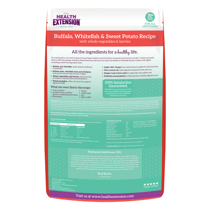 Health Extension Grain Free Buffalo, Whitefish & Sweet Potato Recipe - 1 - Image 11