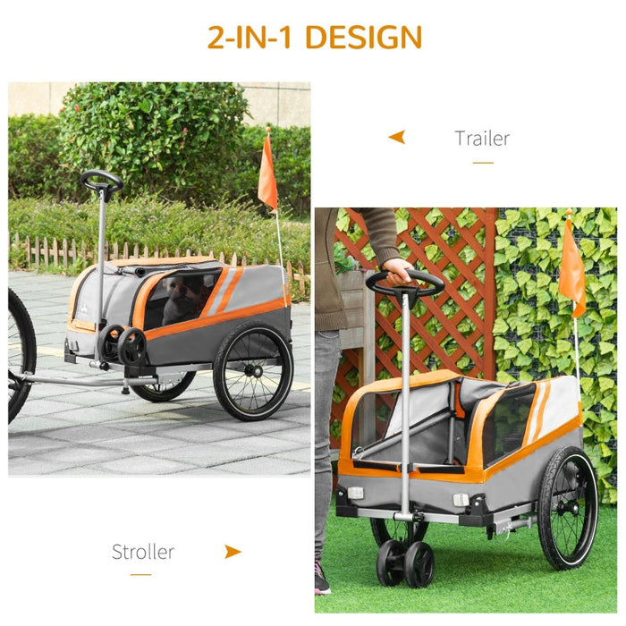 Furr Baby Gifts Pet Bike Trailer 2-in-1 Travel Stroller