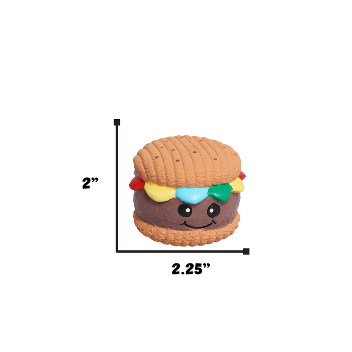 HuggleHounds Big Buns Foodies Hamburger Ruff-Tex® Latex Ball Dog Toy