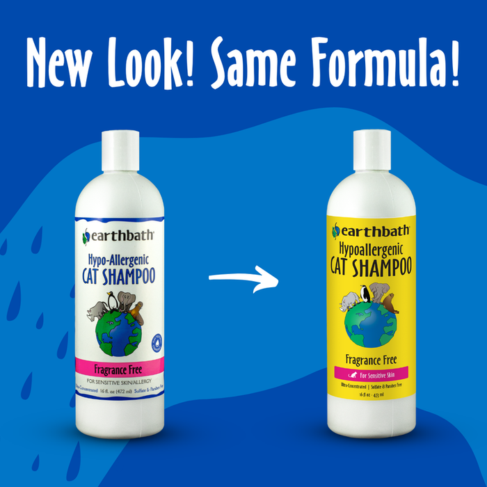 Earthbath Hypoallergenic Cat Shampoo, Fragrance Free 16oz