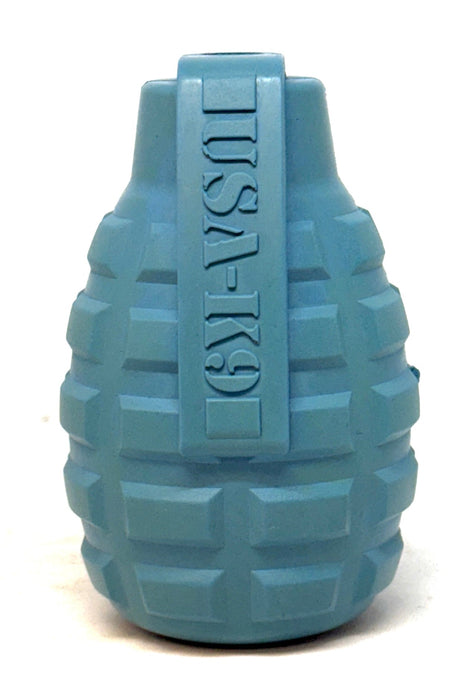 SodaPup USA-K9 Grenade eDispenser Durable Rubber Chew Toy & Treat Dispenser - red