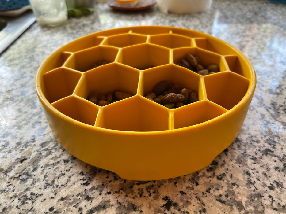 SodaPup Honeycomb Design eBowl Enrichment Slow Feeder Bowl for Dogs