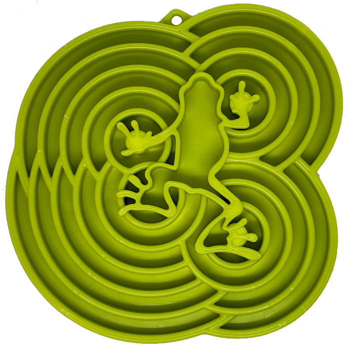 SodaPup Water Frog Design eTray Enrichment Shallow Slow Feeder Dog Bowl