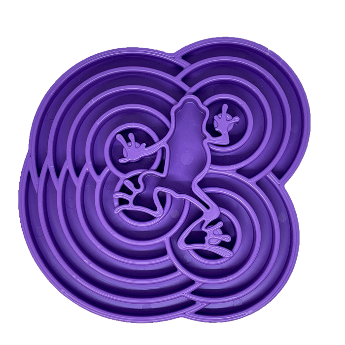 SodaPup Water Frog Design eTray Enrichment Shallow Slow Feeder Dog Bowl