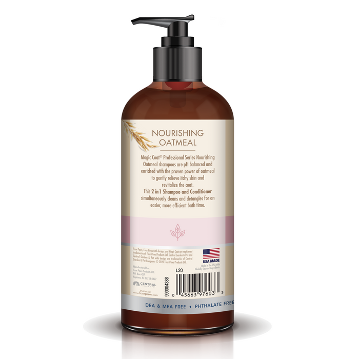 Four Paws Magic Coat Professional Series Nourishing Oatmeal 2 in 1 Dog Shampoo and Conditioner 16 Ounce (1 Count)