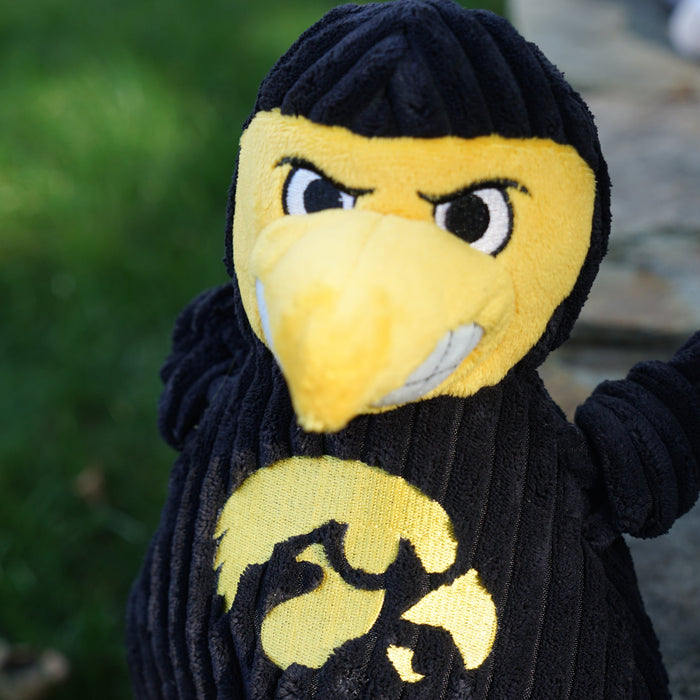 HuggleHounds NCAA University of Iowa - Herky the Hawk Knottie® Plush Dog Toy