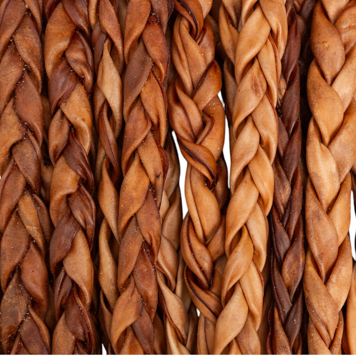 All-Natural Braided Collagen Stick Dog Treats, Supports Joint, Skin & Coat Health – 12-Inch Standard (25/Case)