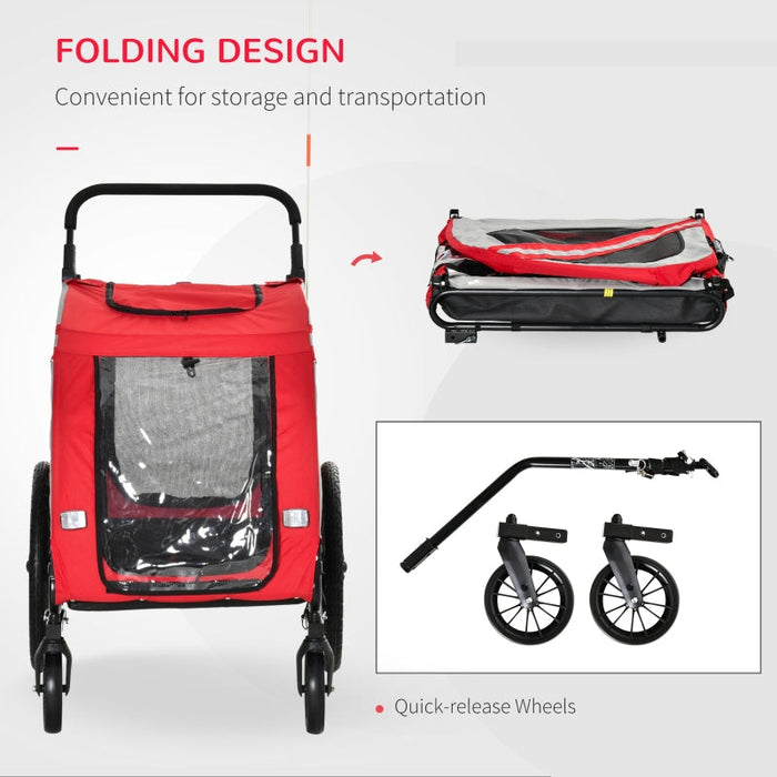 Furr Baby Gifts 2-In-1 Pet Bike Trailer Stroller