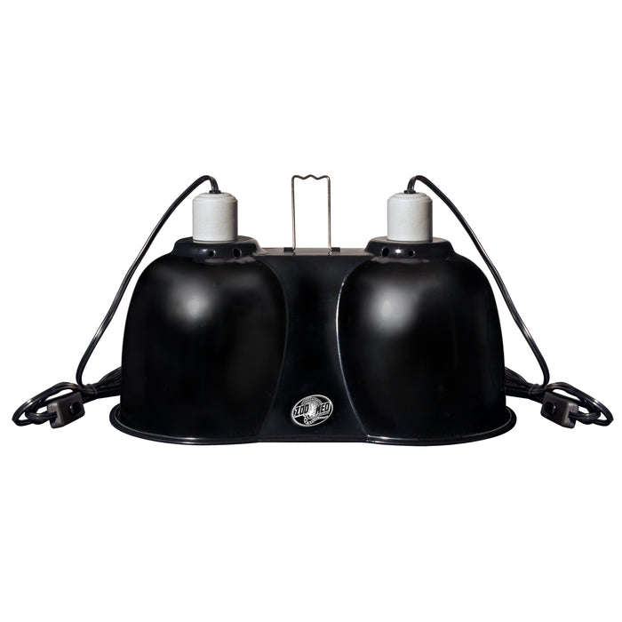 Zoo Med Combo Deep Dome Dual Lamp Fixture Black