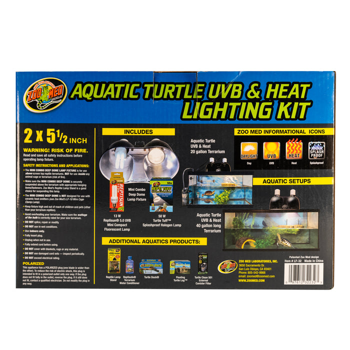 Zoo Med Aquatic Turtle UVB & Heat Lighting Kit 1ea
