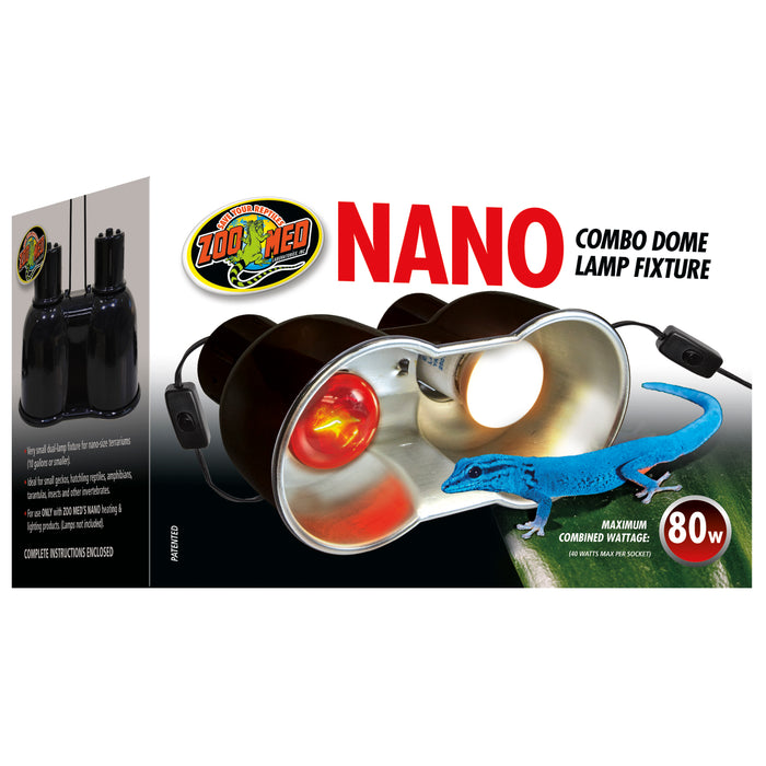 Zoo Med Nano Combo Dome Lamp Fixture Black 8 in x 4 in