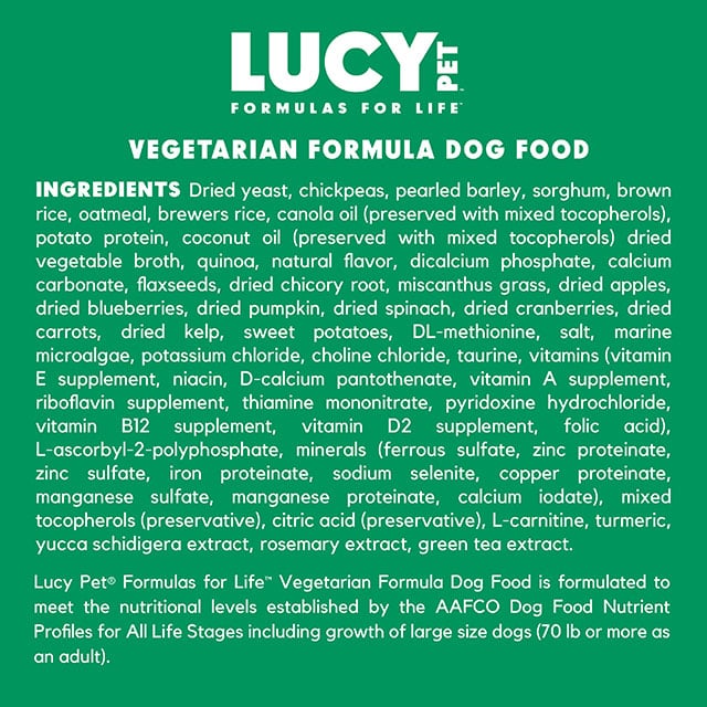 Lucy Pet Products Vegetarian Formula Dry Dog Food 20lbs