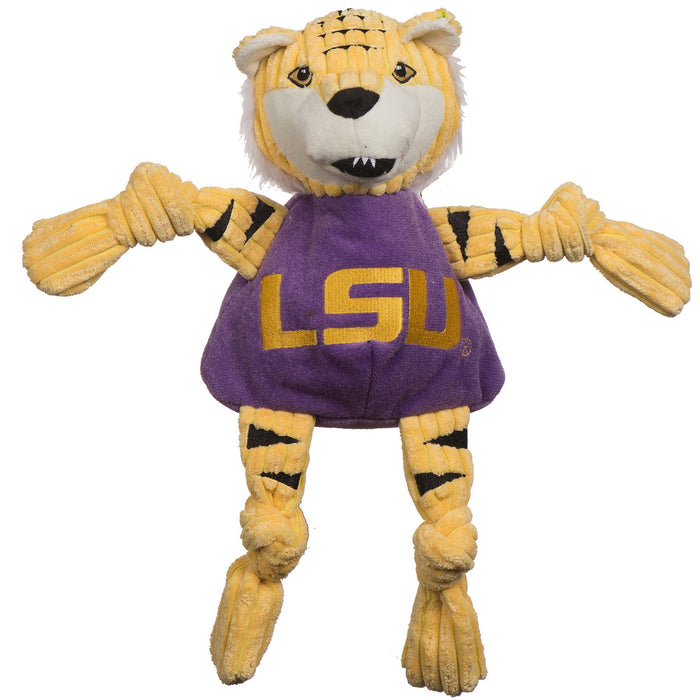 HuggleHounds NCAA Louisiana State University, Mike the Tiger Knottie® Plush Dog Toy
