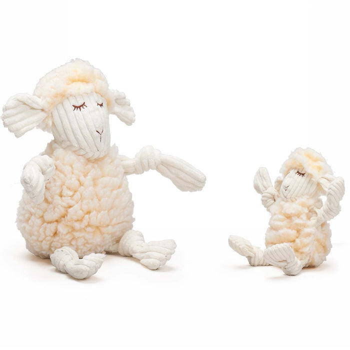 HuggleHounds Louise Lamb HuggleFleece® FlufferKnottie™ Plush Dog Toy
