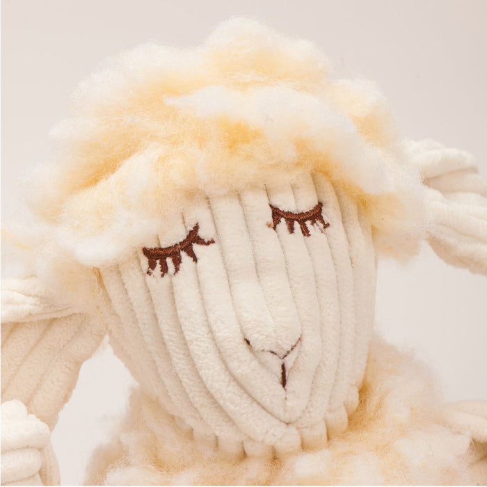 HuggleHounds Louise Lamb HuggleFleece® FlufferKnottie™ Plush Dog Toy