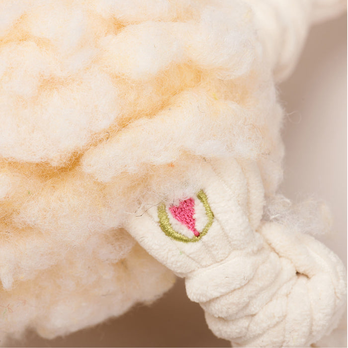 HuggleHounds Louise Lamb HuggleFleece® FlufferKnottie™ Plush Dog Toy