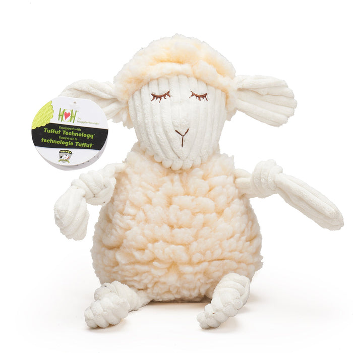 HuggleHounds Louise Lamb HuggleFleece® FlufferKnottie™ Plush Dog Toy