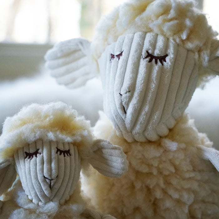 HuggleHounds Louise Lamb HuggleFleece® FlufferKnottie™ Plush Dog Toy