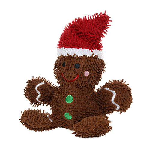 Mighty Microfiber Ball Medium Gingerbread Man Hat Dog Toy