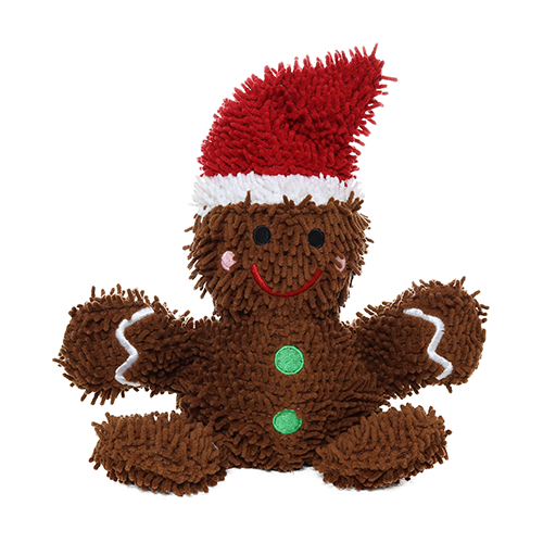 Mighty Microfiber Ball Medium Gingerbread Man Hat Dog Toy