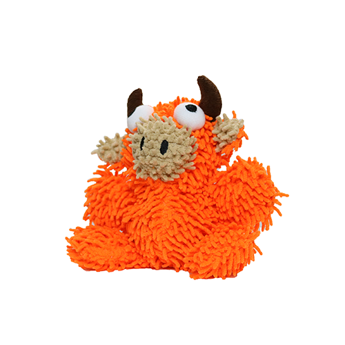 Mighty Junior Microfiber Ball Bull Orange Dog Toy