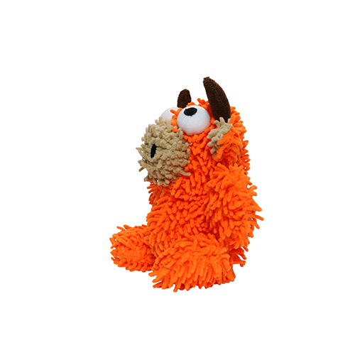 Mighty Junior Microfiber Ball Bull Orange Dog Toy