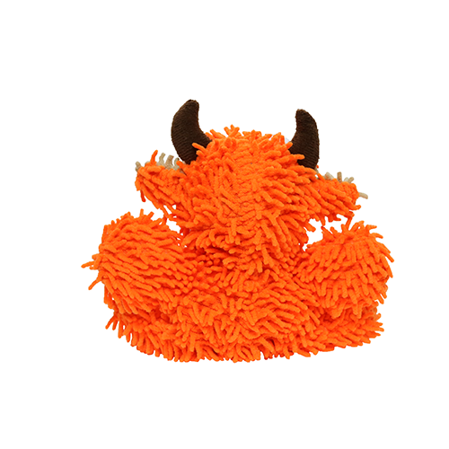 Mighty Junior Microfiber Ball Bull Orange Dog Toy