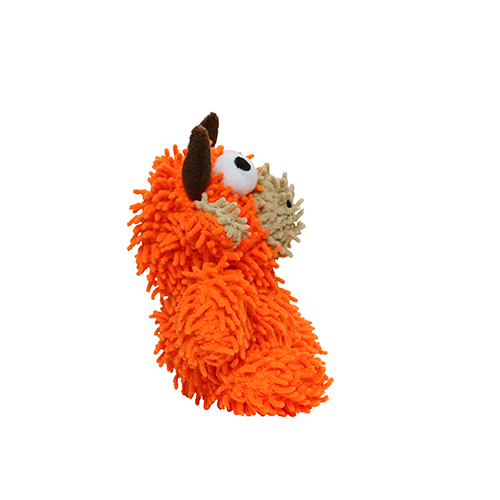 Mighty Junior Microfiber Ball Bull Orange Dog Toy