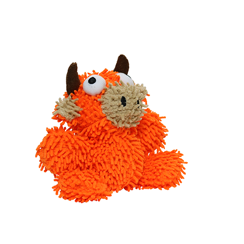 Mighty Junior Microfiber Ball Bull Orange Dog Toy