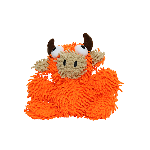 Mighty Junior Microfiber Ball Bull Orange Dog Toy