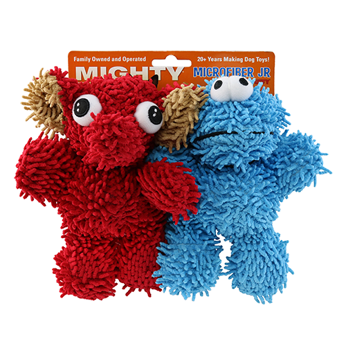 Mighty Junior Microfiber Ball Monster and Elephant Dog Toy (Pack of 2)