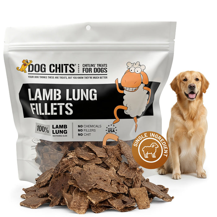 Dog Chits Pet Products Lamb Lung Fillet Treats for Dogs - 10 oz