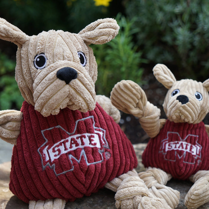 HuggleHounds NCAA Mississippi State University, Bully the Bulldog Knottie® Plush Dog Toy