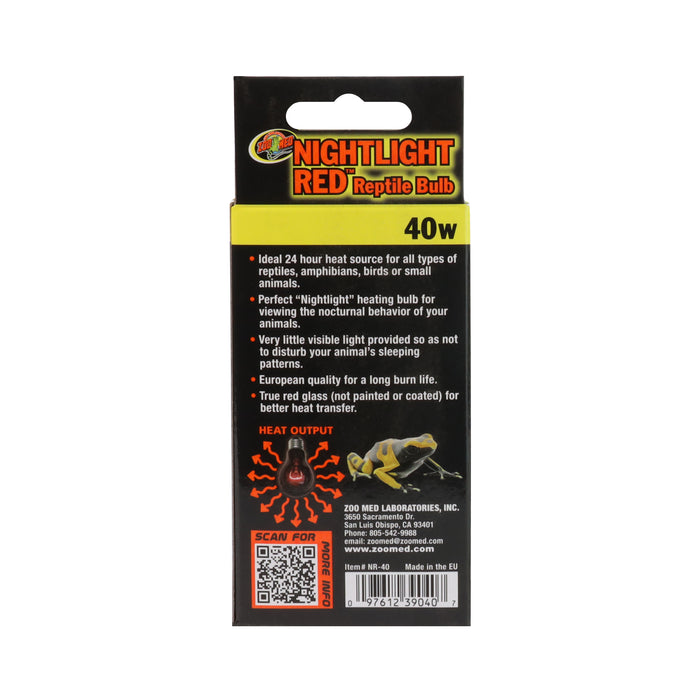 Zoo Med Nightlight Red Reptile Bulb Red 40 Watt