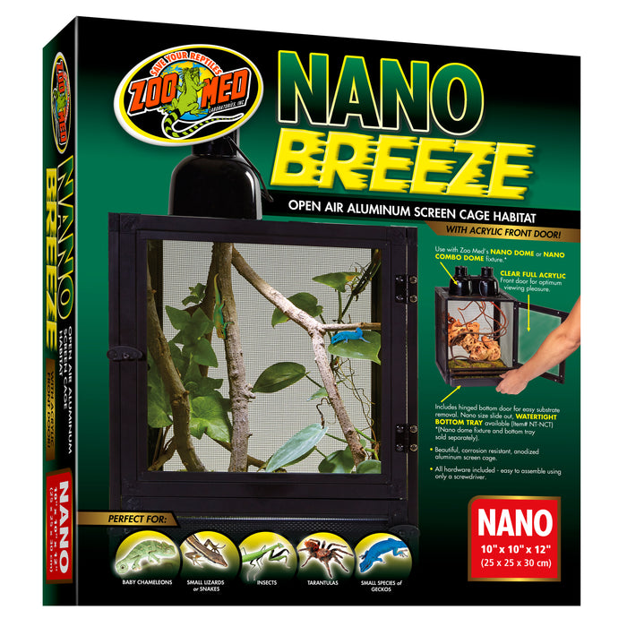 Zoo Med Nano Breeze Aluminum Screen Cage Black SM