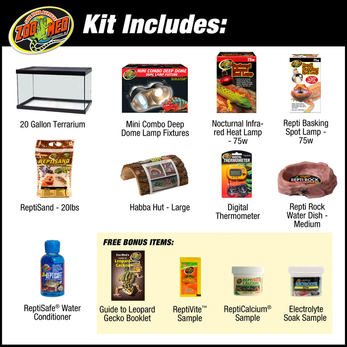 Zoo Med ReptiHabitat Leopard Gecko Kit 20gal