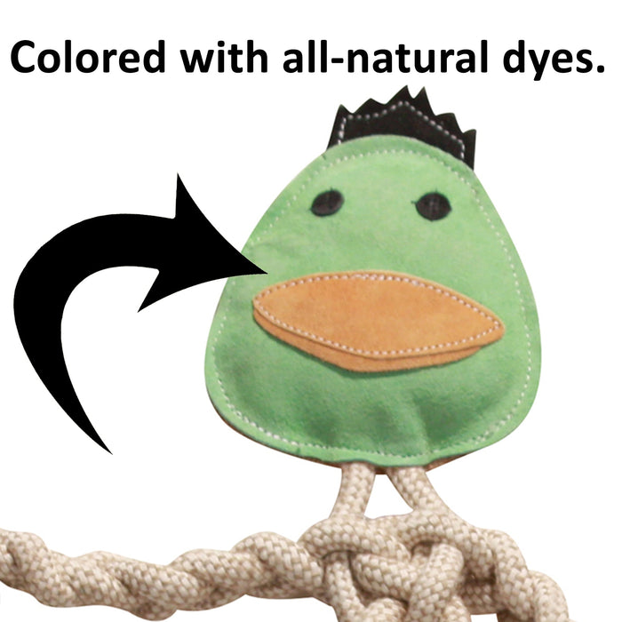 HuggleHounds Dilly Duck Natural Rope Knottie® Dog Toy, Large (9mm Diameter)
