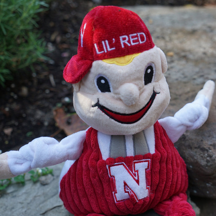 HuggleHounds NCAA University of Nebraska, Lil Red Knottie® Plush Dog Toy