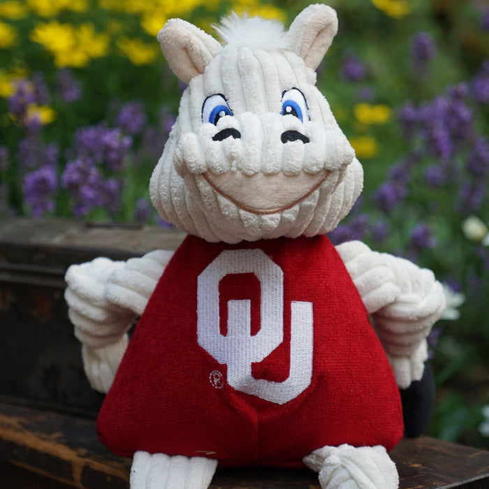 HuggleHounds NCAA University of Oklahoma, Sooner Knottie® Plush Dog Toy, Large
