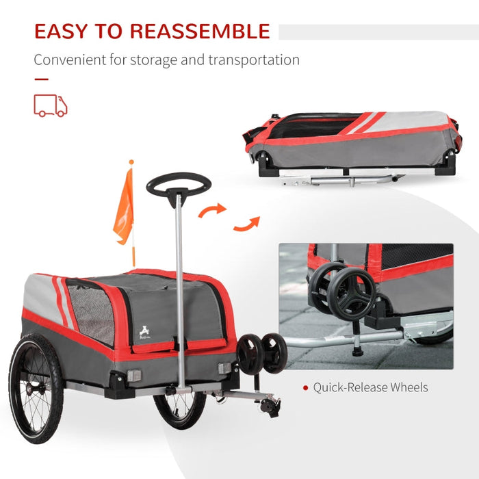 Furr Baby Gifts Pet Bike Trailer 2-in-1 Travel Stroller