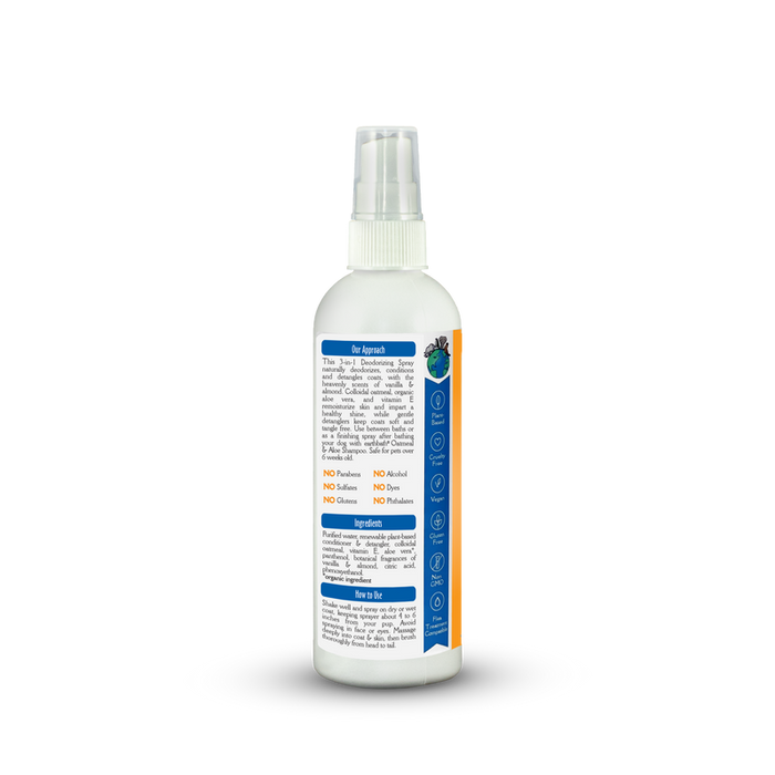 Earthbath 3-in-1 Deodorizing Spritz for Dogs, Vanilla & Almond 8oz