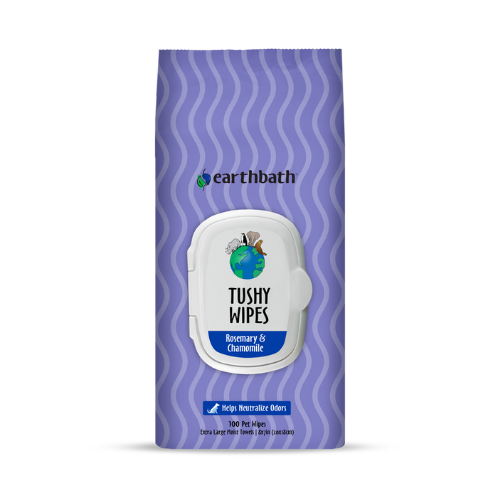 Earthbath Tushy Wipes, Rosemary & Chamomile (100 Count)