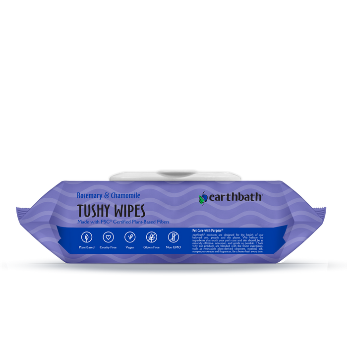 Earthbath Tushy Wipes, Rosemary & Chamomile (100 Count)