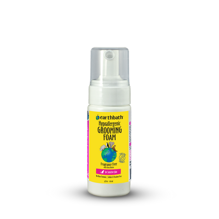 Earthbath Waterless Hypoallergenic Grooming Foam for Cats & Kittens, Fragrance Free 4oz
