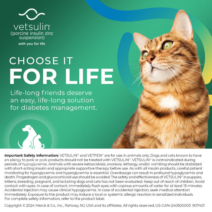 Rx Vetsulin, 40 units/ml Injectable, 10 ml Bottle