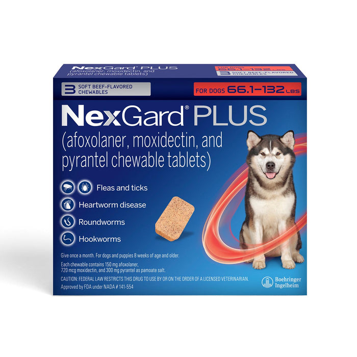 Rx Nexgard Plus, 66-132 lbs, 3pk
