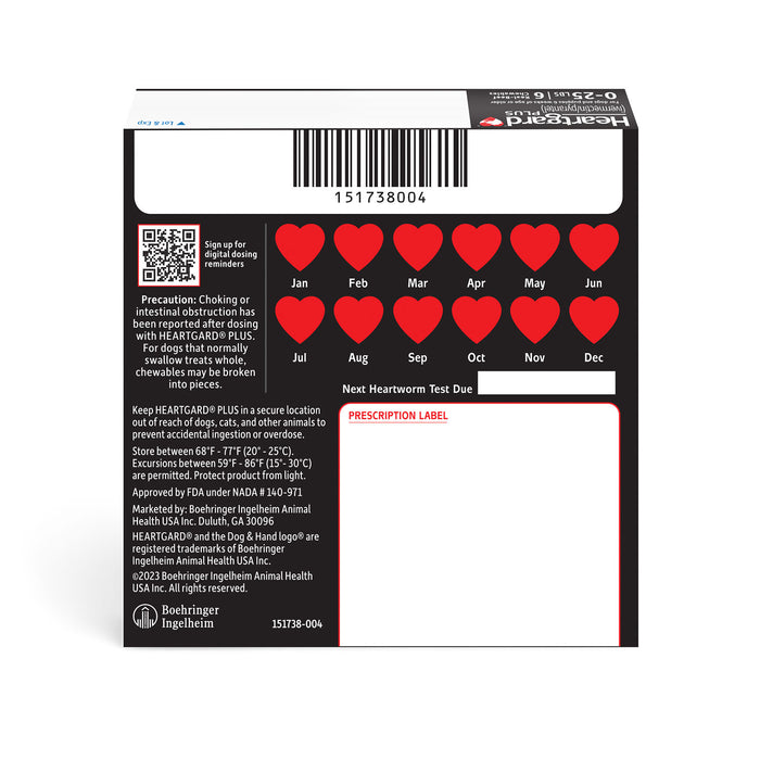 Heartgard Plus for Dogs, 6 mo, 0-25 lbs, Rx